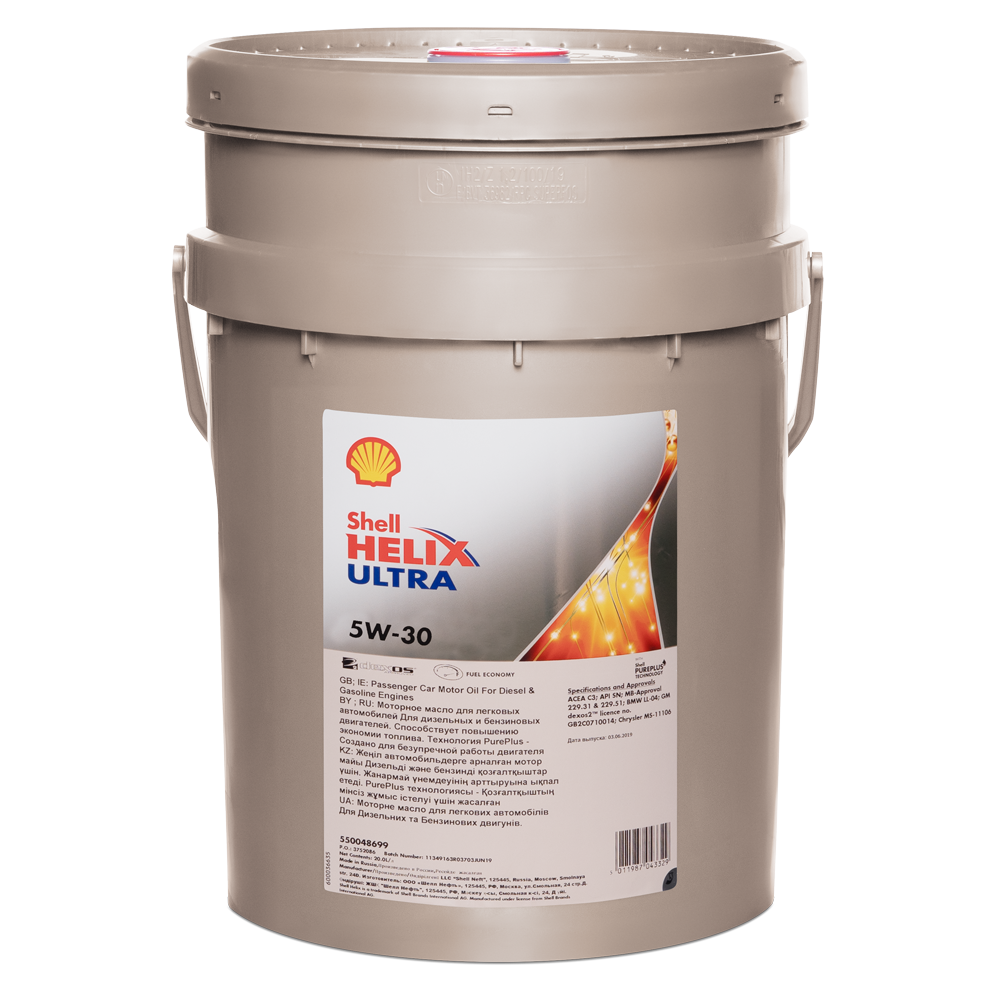 Моторное масло SHELL 5W30 HELIX ULTRA, 20л